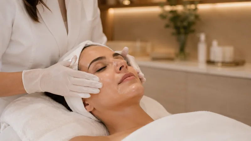 Limpeza de pele profunda em tratamento facial